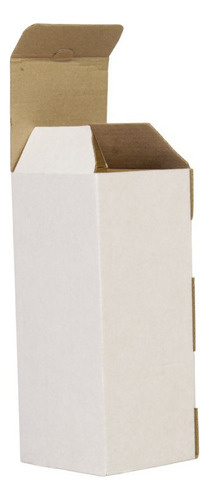 100 Caja 20x8x8 Cartón Micro Corrugado Armable Botella Chica Color Blanco