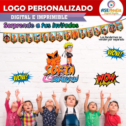 Logo Digital Naruto Shippuden Saludo Personalizado