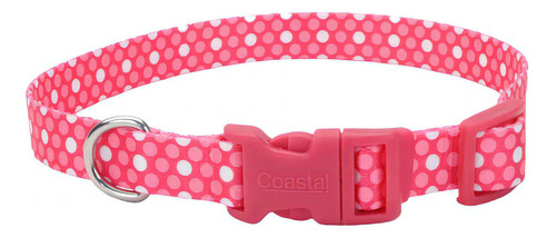 Coastal Style Pink Dots Collar Para Perros Color Rosado Tamaño Del Collar L (45 A 66)