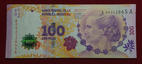 Billete 100 Pesos Evita Conmemorativo Reposición B C003