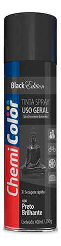 Spray Chemicolor Geral Preto Brilh.400ml - Kit C/6 Lt