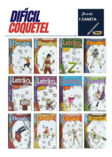 Kit 12 Revistas Livrospalavras Cruzadas Difícil Coquetel 