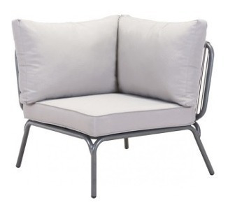 Sillon Individual Esquinero Para Exterior Modelo Pier - Gris