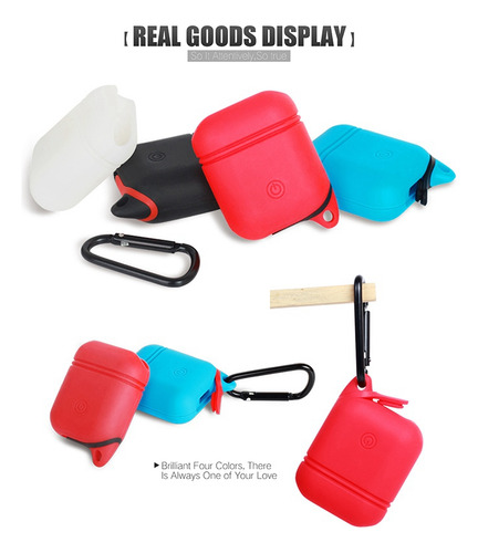 Funda Protectora De Silicona Suave, Impermeable, A Prueba De Golpes, Funda Protectora Para Auriculares AirPods Con Hebilla