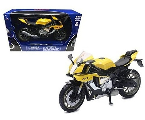 Newray Yamaha Yzf-r1 Escala 1:12 Motocicleta Rara Color Amarillo