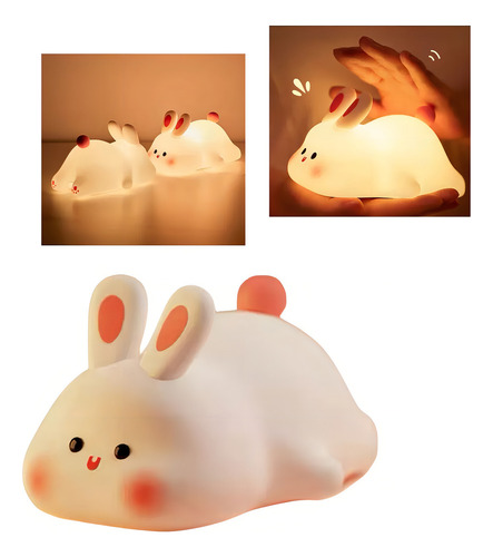 Lámpara De Noche Rabbit Con Sensor Táctil Espantacuco