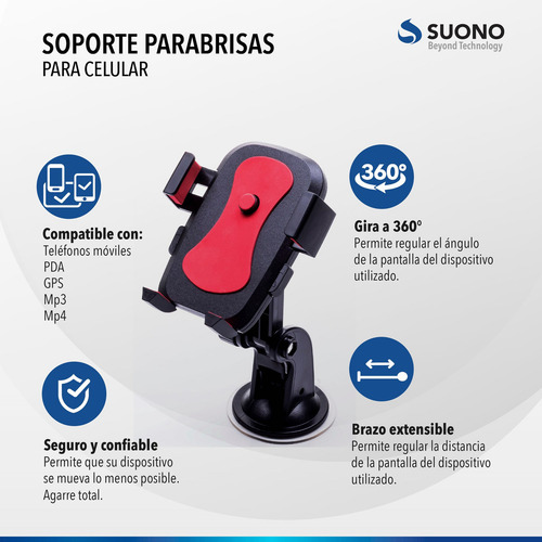 Soporte Parabrisas Celular Holder Gps 360 Sopapa Para Auto