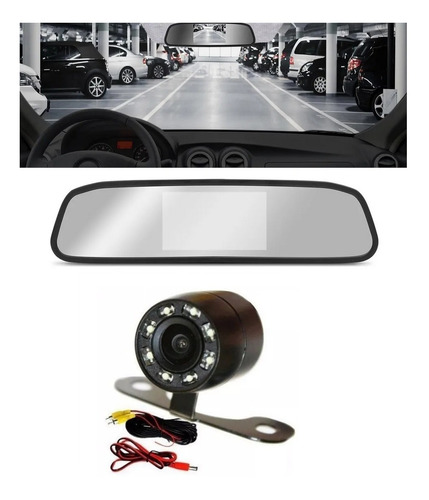 Espelho Retrovisor Interno + Câmera De Ré Infra Corola Sedan