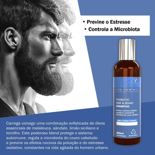 Shampoo Grandha Vita Hominis Symbiotic Hair & Beard 250 Ml