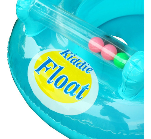 Boia Inflável Com Cobertura E Proteção Bebê Plástico Fralda Cor Cobertura Azul Chocalho