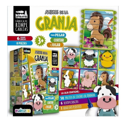 Fabrica De Rompecabezas Granja 6 Puzzles X 8pzs Uniesco 5580