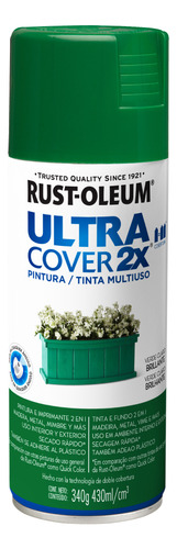 Pintura Aerosol Ultra Cover Colores 340 Ml Rust Oleum Rex Color Verde Claro Brillante