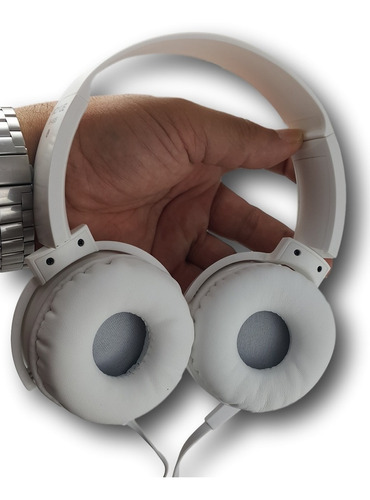 Headfone Headset Fone De Ouvido Hanizu Extra Bass Cor Branco