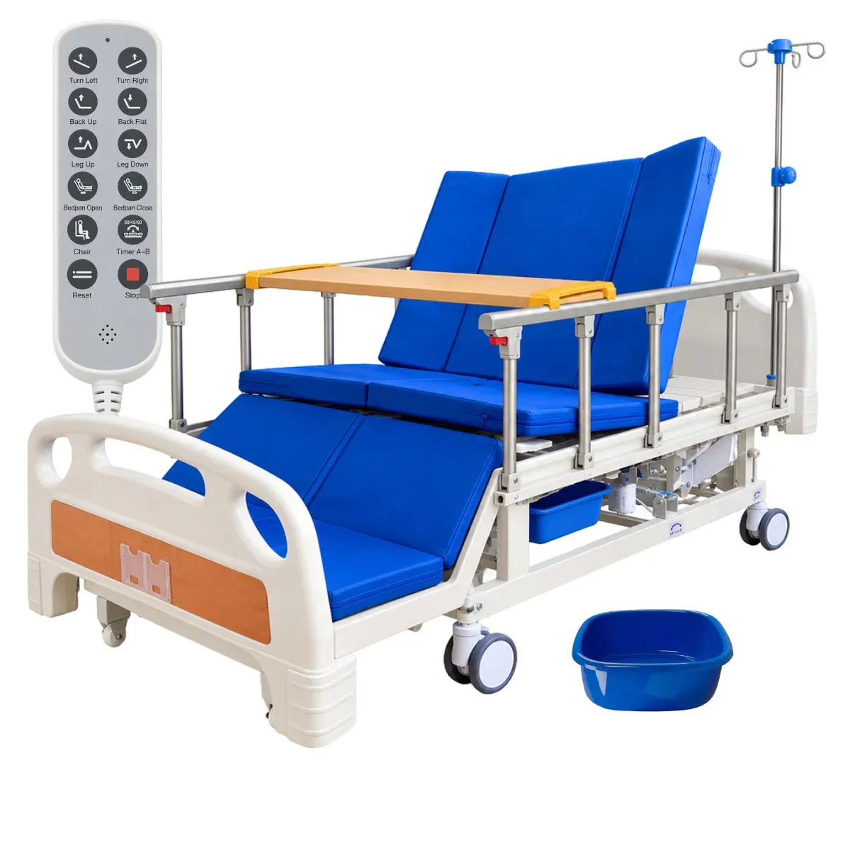 Cama Hospitalaria Electrica 6 Funciones + Comodo - 250 Kg Blanco Mürren Healtcare By Lumo