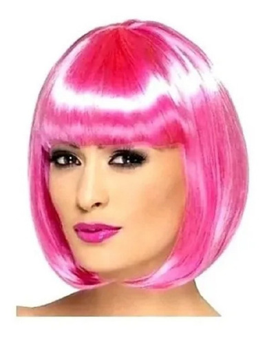 Peruca Rosa Pink Cosplay Geek Pin Up Festa Carnaval