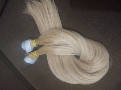 Cabelo Humano Loiro Platinado Nacional Fita Adesiva 100g65cm