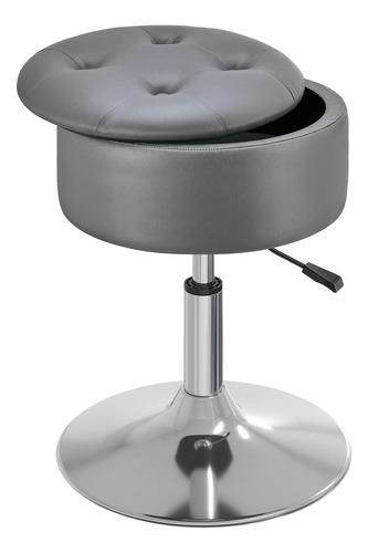 Taburete De Tocador Ajustable Con Almacenamiento Giratorio 3