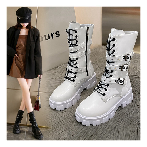 Botas Martin Con Suela Gruesa Estilo Punk Gótico Para Mujer