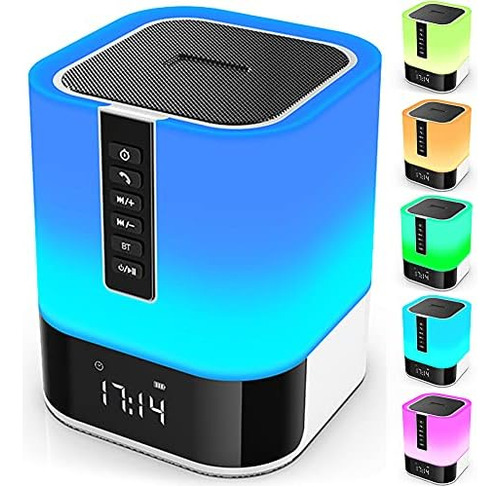 Altavoz Bluetooth Luz Nocturna 5 En 1 Lampara Noche Con Cont