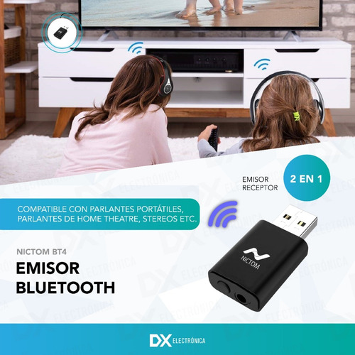 Emisor Transmisor Receptor Bluetooth Audio Tv Smart Btaudio