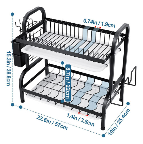 Duanfee Escurridor De Platos - Escurridor De Platos De 2 Niv