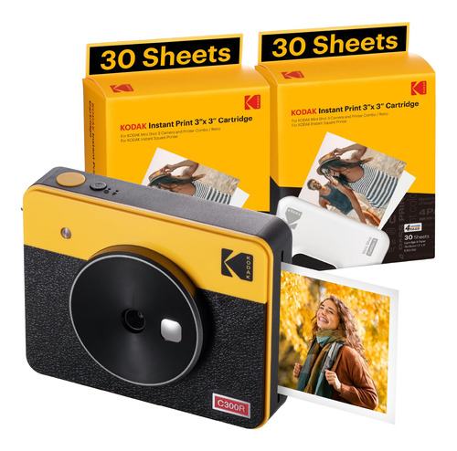 Kodak Mini Shot 3 Retro (60 Hojas) 3x3 2 En 1 Cámara Insta.