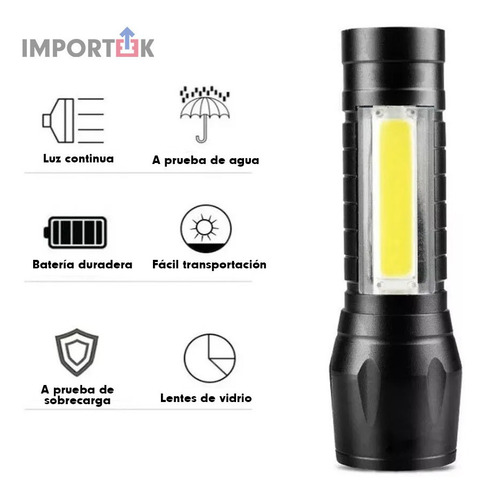 20pz Lampara Tactica Militar Recargable Usb Led Linterna