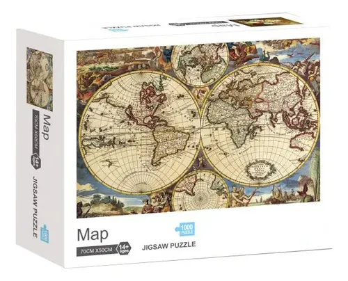 Puzzle De 1000 Piezas Mapa Del Mundo Vintage – 70x50 Cm, Decoración Y Relajación Para Adultos
