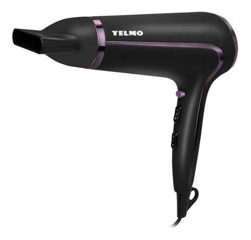 Secador De Pelo Yelmo Sc-3625 De 2000w Tourmaline Ion Color Negro