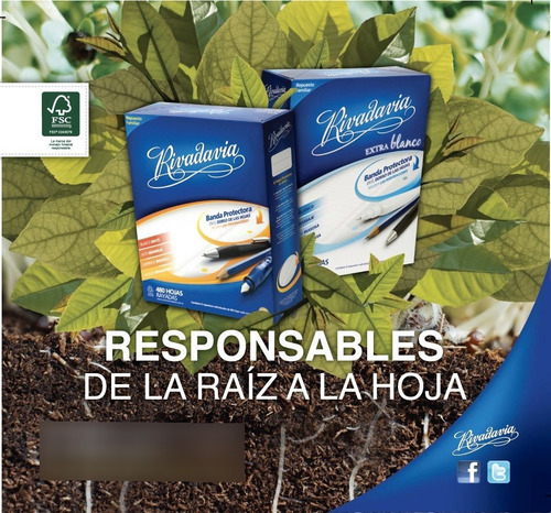 Imagen 3 de 7 de Repuesto Hojas Rivadavia 480 Hojas Rayadas Carpeta N°3