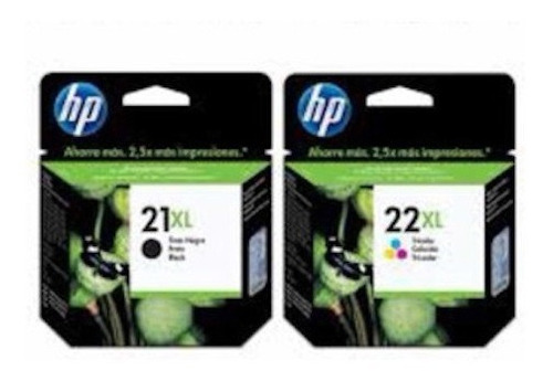 Cartuchos Kit X2 Hp 21xl Negro + 22xl Color Originales