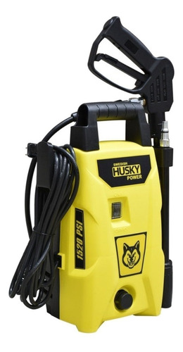 Imagen 2 de 3 de Hidrolavadora eléctrica Husky Power JET140 amarilla de 1400W con 105bar de presión máxima 110V