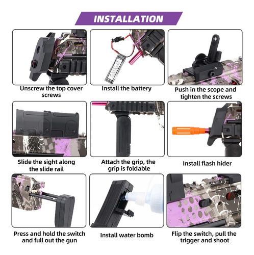Pistola Mp7 De Hidrogel Lanzadora + 2 Cargadores Eléctricos (Usado)