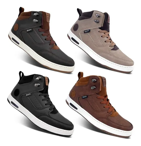 Zapatilla Hombre Zapy 7154 Cosidas Urbana Botita Reforzadas 19.990
