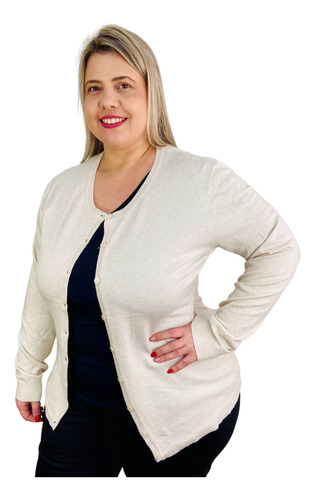 Cardigan Feminino Aberto Trico Suéter - Plus Size G1 G2 G3 