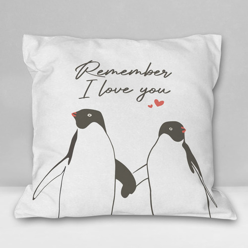 Burosev Cute Penguin Remember I Love You Funda Almohada Cita