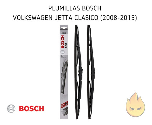 Plumillas Volkswagen Jetta Clásico Bosch 2008-2015 (2 Units)