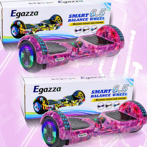 Hoverboard Elétrico Bluetooth Egazza K5 Roxo, Pacote Com 2