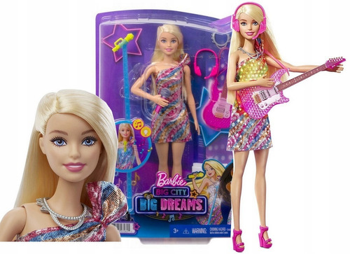 Imagen 1 de 8 de Barbie Cantante Big Dreams Muñeca Con Luces Y Sonido