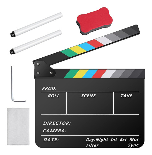 Claqueta De Cine Film Clap Board Negro Acrilico