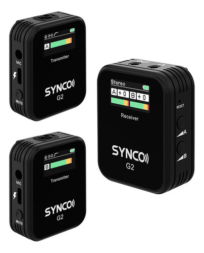 Sistema Microfone Sem Fio Synco G2a2 Lapela 2,4ghz Preto