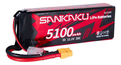 Sankaku 5100mah 3s Lipo Batera 20c 11.1v Lipos Soft Pack Con