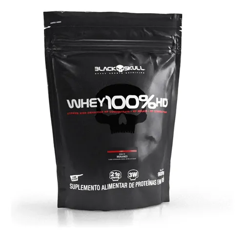 Whey 100% Hd Refil Black Skull - 900g (wpc, Wpi E Wph) Sabor Mora...