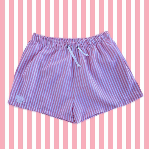 Imagen 2 de 4 de Traje De Baño Hombre Rayado Rosa Pecora Short Malla