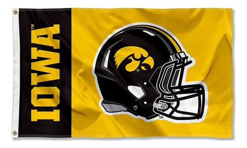 Bandera De Casco De Fútbol Americano Iowa Hawkeyes 3x5