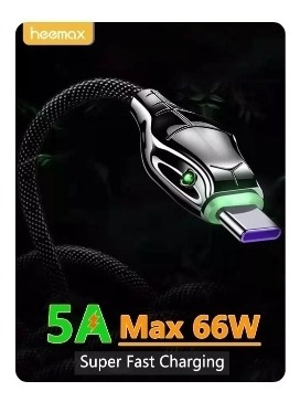 Imagen 3 de 7 de Cable Cargador 5 A Tipo C / 66 W / 2 Metro / Serpiente