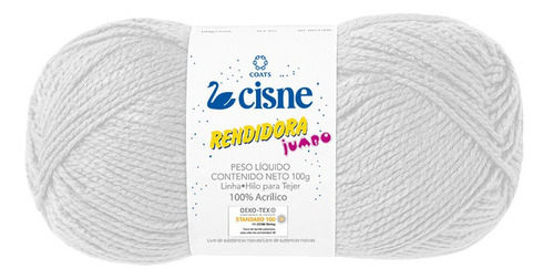 Lana Cisne Rendidora Jumbo X 5 Ovillos - 500gr Por Color Color Blanco 1000b