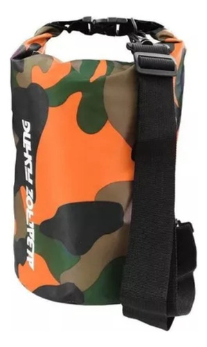 Bolsa Impermeável Saco Estanque 10l Camping Bag Pesca Cor Camuflado Laranja Desenho do tecido Liso