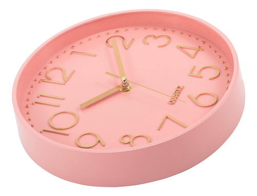 Reloj De Pared Rosa Lumuasky Analógico Moderno Pequeño Lindo