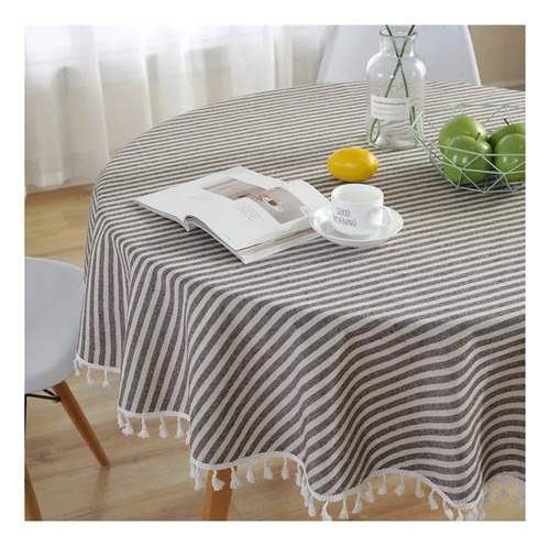 Mo Mantel Decorativo De Lino A Cuadros Con Flecos